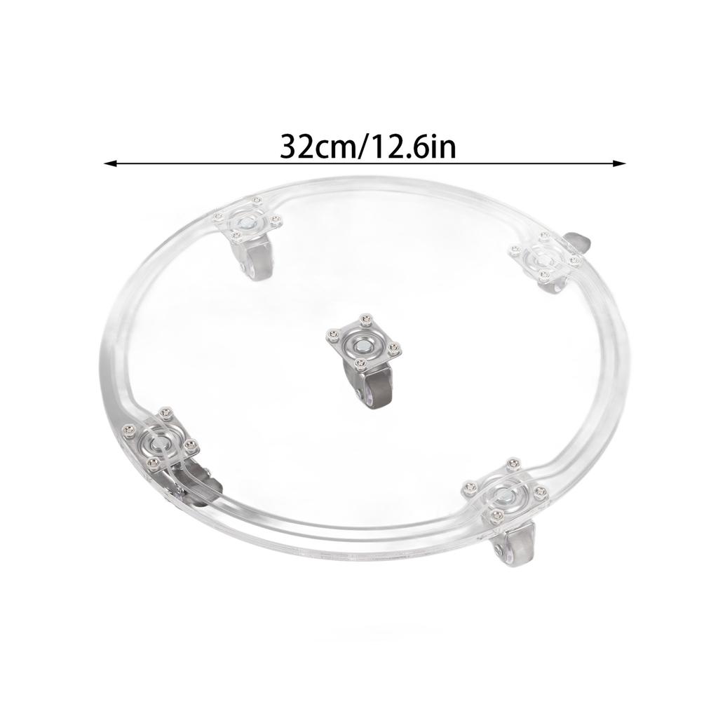 Round Acrylic Tray Multipurpose Sturdy Stable Transparent Flower Pot Bottom Support for Home Office