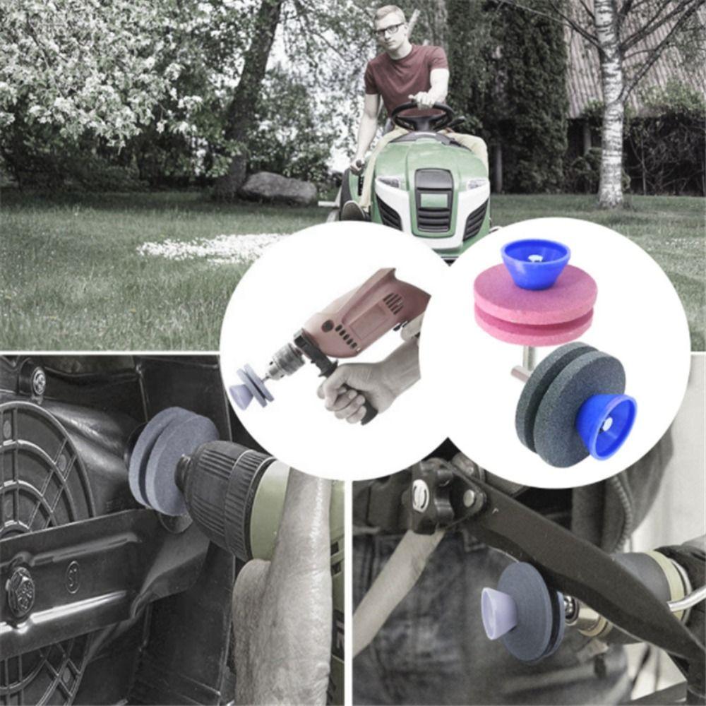 Double-layer Lawn Mower Edge Sharpener Quick Install Edge Whetstone Grinding Wheel  Rotary Tiller