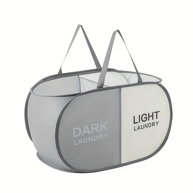 1pc Folding Classified Laundry Basket Breathable Separated Dirty Clothes Storage Basket with Handle Large Capacity Laundry Bag