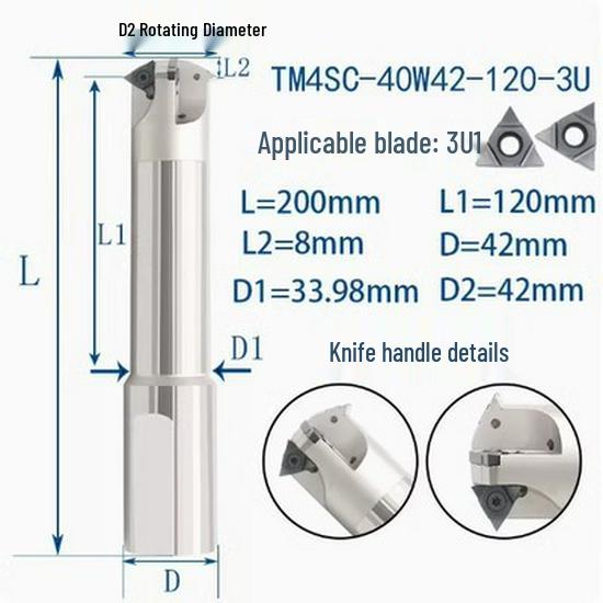 Deep Hole Internal Thread Milling Cutter with Coolant, Imperial/Metric Shank, US 11UI/16UI