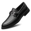 High Quality Black Loafers Men Shoes Luxury Brand Thick Soled Business Shoes Casual Genuine Leather Slip On Comfortable Shoes