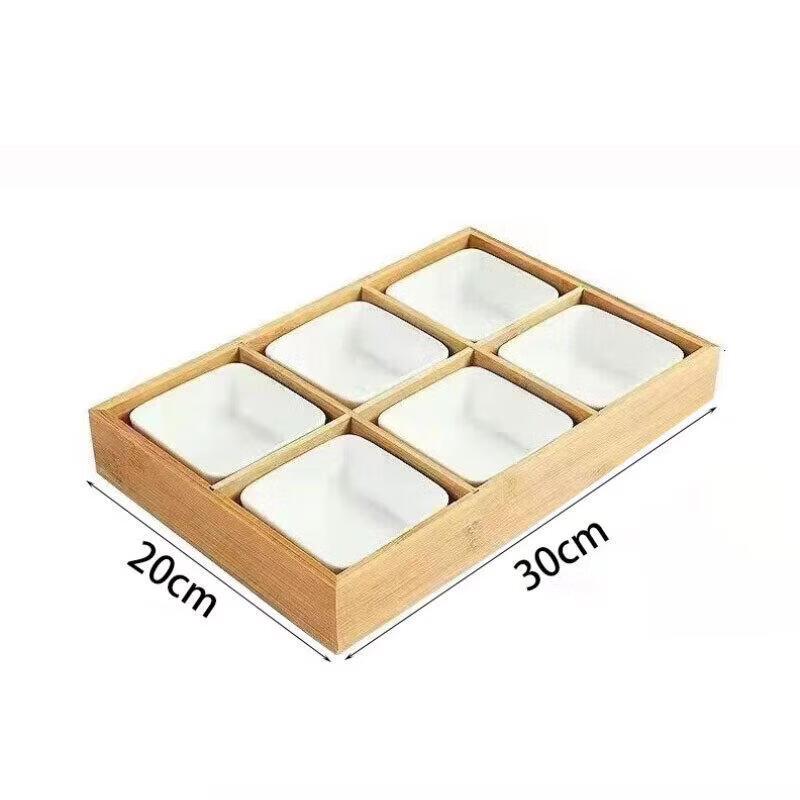 

Wooden Six-Compartment Serving Tray