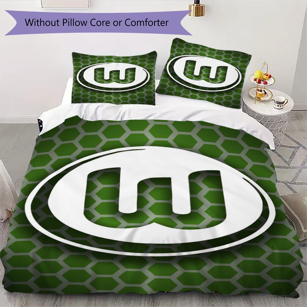 

VfL Wolfsburg Pattern Bedding uilt Set uilt Cover Pillowcase Home Decoration Birthday Gift (1 * duvet cover + 2 * pillowcase without core)101 155x200cm