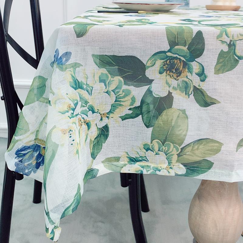 Rural Pastoral Polyester And Linen Printed Tablecloth Household Coffee Table Rectangular Dining Table Cloth