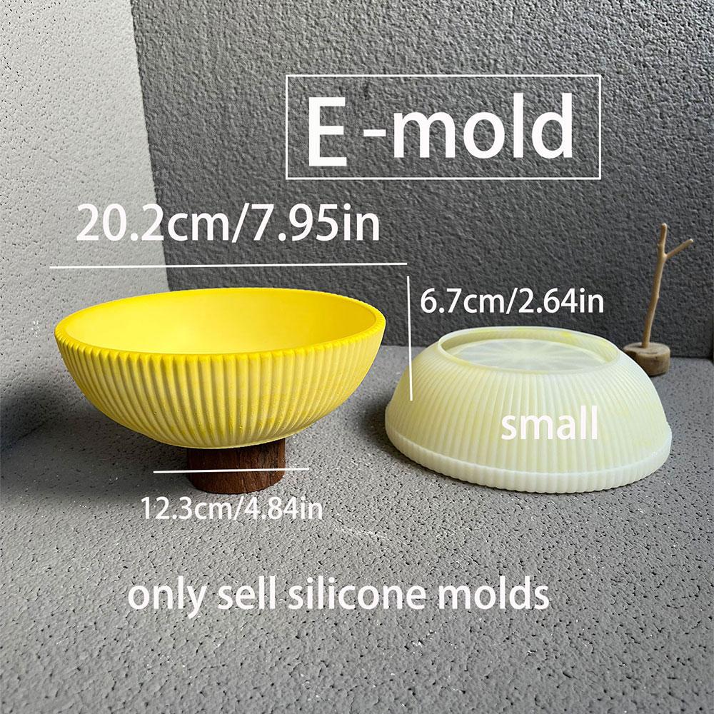 DIY Velká úložná mísa Sádra Teraco Forma kulatá Pruhovaná Betonová nádoba na svíčku Venkovní cementový květináč Odlévací forma