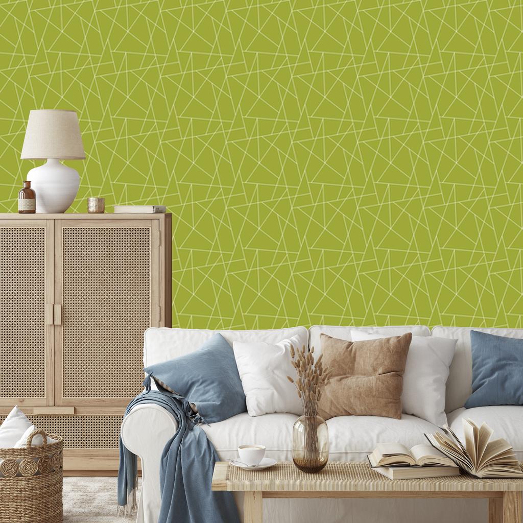 Wallpaper Geometric Pattern Yellow, Yellow Center 50x1000