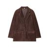 Womens Vintage Style Blazer Casual Work Office Long Sleeve Solid Color Outerwear