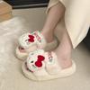 Cute Cartoon Fluffy Slippers Outer Wear Cotton Mop In Autumn and Winter 2025 New Thick-bottomed Non-slip Indoor Home Cotton Mop