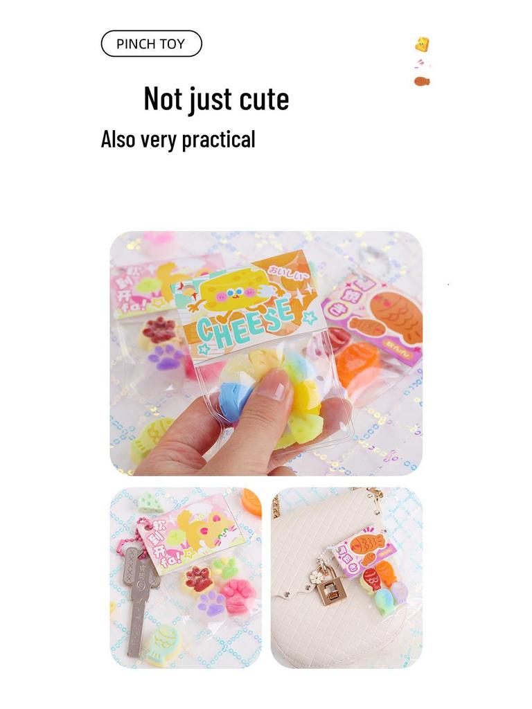 Mr. Toy Mini DIY Cat Paw Cheese Soft Rubber Toy for Kids
