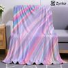 Rainbow Diagonal Streak Cartoon Anime Print Flannel Blanket Soft Warm Throw for Kids Bedroom Sofa Bed Christmas Office Car