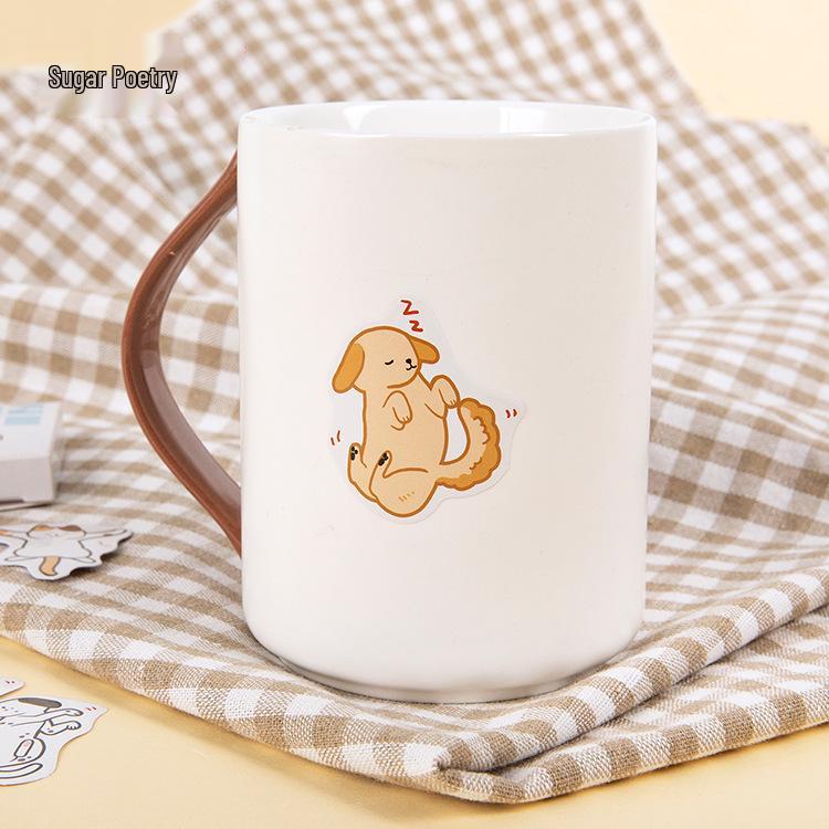 Exquisite Hand-Painted Kitten Sticker Set: Sugar Poem Enemies' Daily Life Series - 45 Cute Adhesive Illustrations