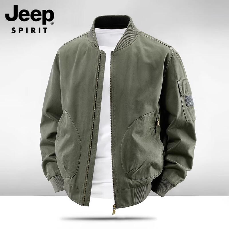 Мужская свободная хлопковая куртка-бомбер JEEP SPIRIT XL армия зеленый