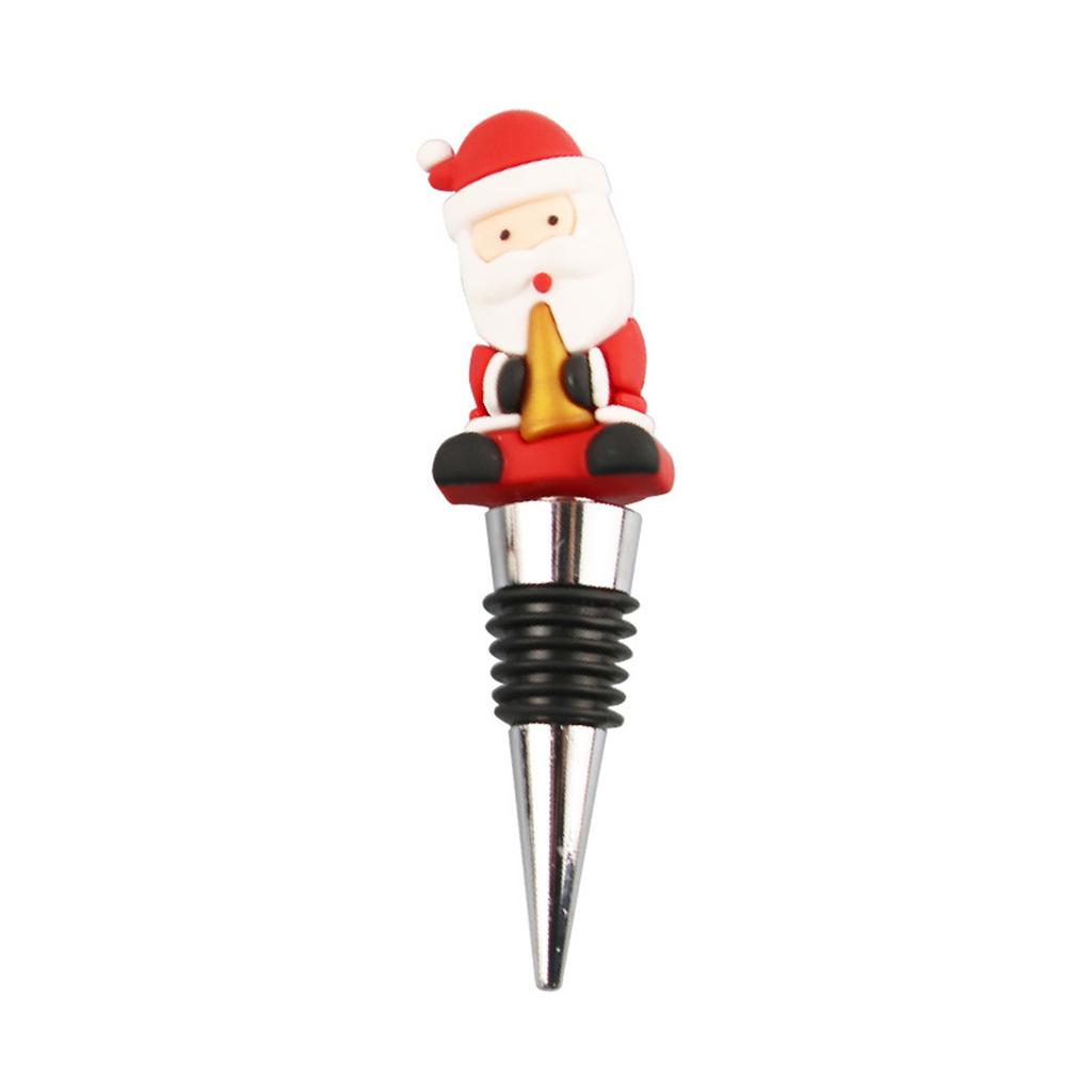 Christmas Wine Stopper  Snowman Bottle Stopper Christmas Decoration Reusable Wine Bottle Cover Gift For Xmas