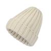 Women Winter Hat Solid Color Thick Warm Knit Hat Brimless Ribbed Breathable Hat