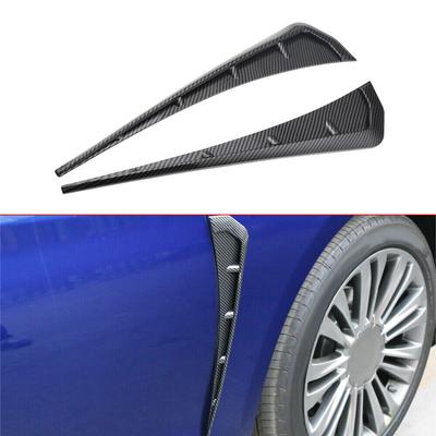 2pcs Universal Car Side Fender Air Outlet Vent Wing Cover Trim Gills Stickers Carbon Fiber Gloss Black Decorative Accessories
