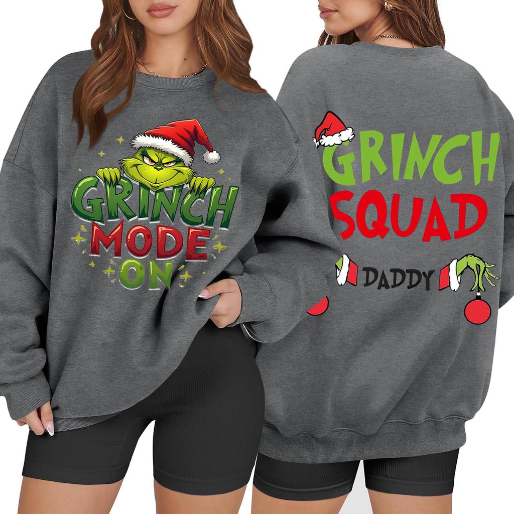 Women's Casual Fashion Long Sleeve Christmas Printed Round Neck Sweatshirt Top