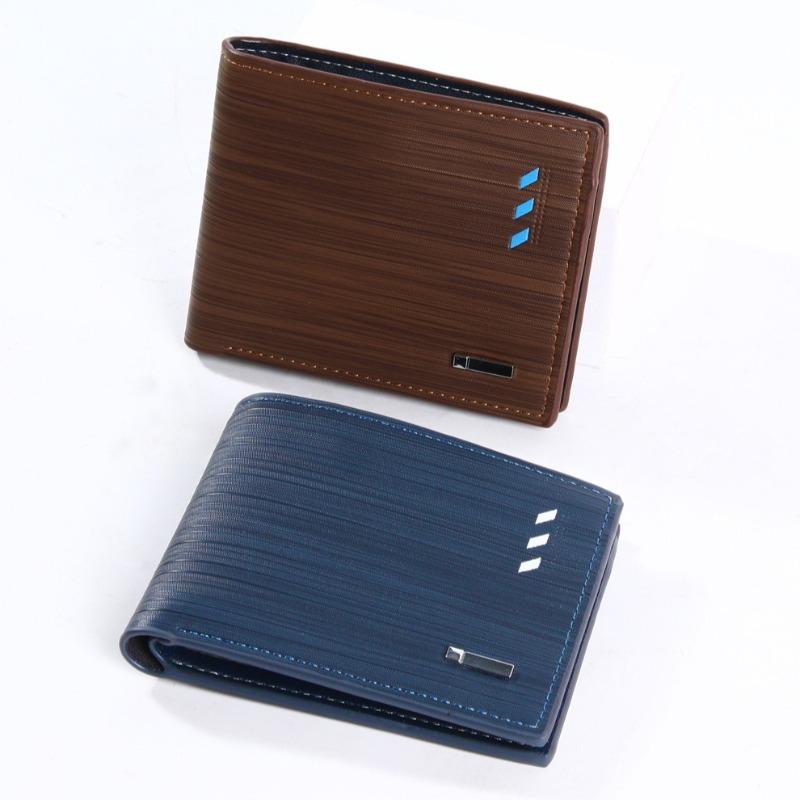 Men’s Slim Bifold Wallet Leather Short Wallet Vintage Business Card Holder Cash Pocket Compact Purse