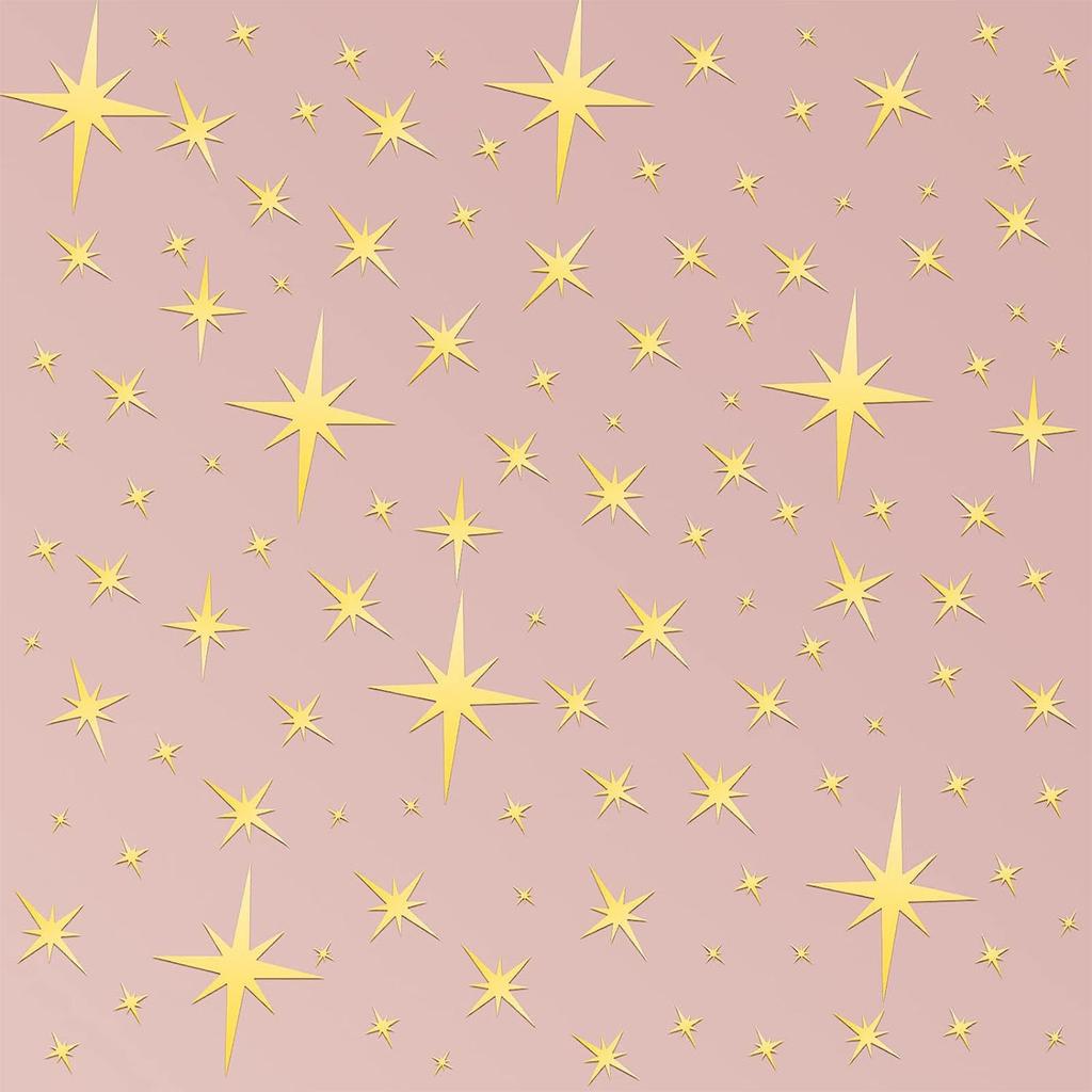 3D Star Mirror Wall Stickers with Adhesive Art Decal Stickers for Kids Room living Room Decal
