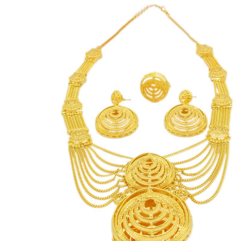 

Adixyn Dubai Gold Color Ювелирный набор для женщин Свадебные подарки Кисточки
