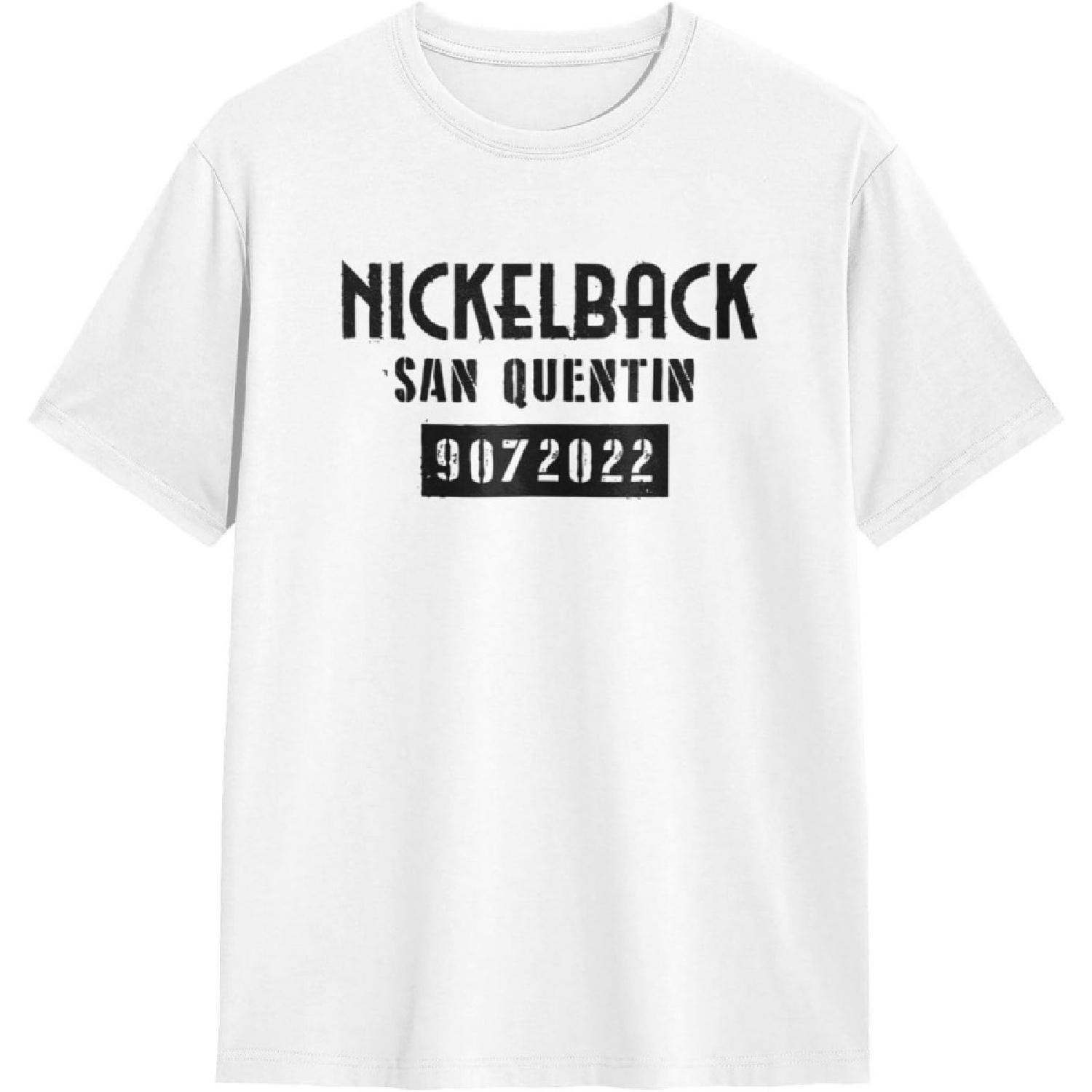 JOISOMI Short Sleeve T-Shirt Nickelback Casual Shirts Crew Neck T-Shirt Athletic Shirts XXXXXL белый