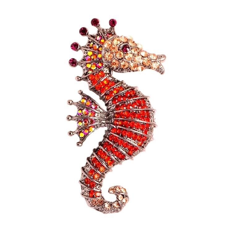 Trendy Seahorse Pin Exquisite Alloy Design Essential Fashion Accessory Elegant Seahorse Pin Decoration For Ladies