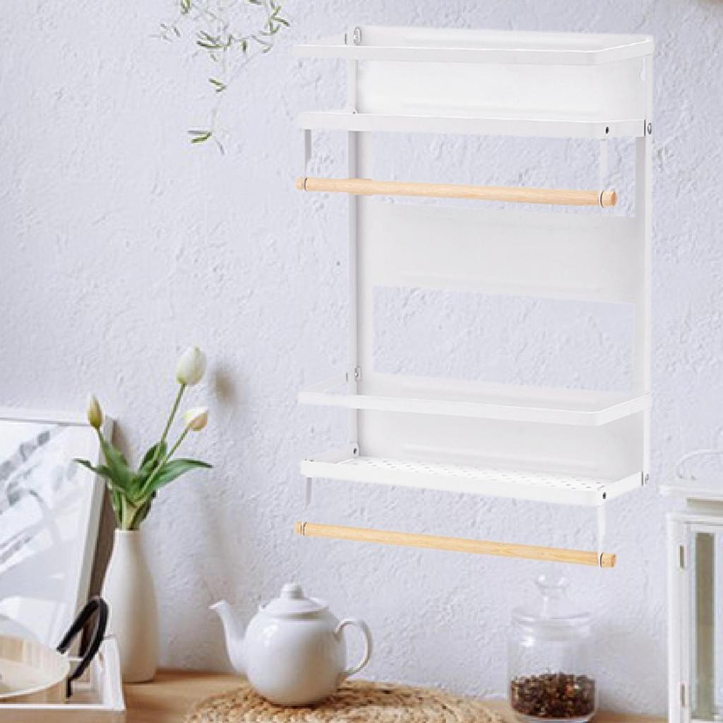 Magnetic Spice Rack Hanging Organizer Multipurpose Sturdy Metal Kitchen Storage Shelf for Jars