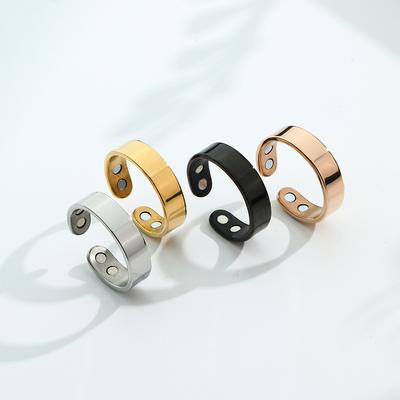 Stainless Steel Magnet Ring Magnetic Opening Stop Snoring Ring Dual Magnetic Healthy Fashion Jewelry Accessories