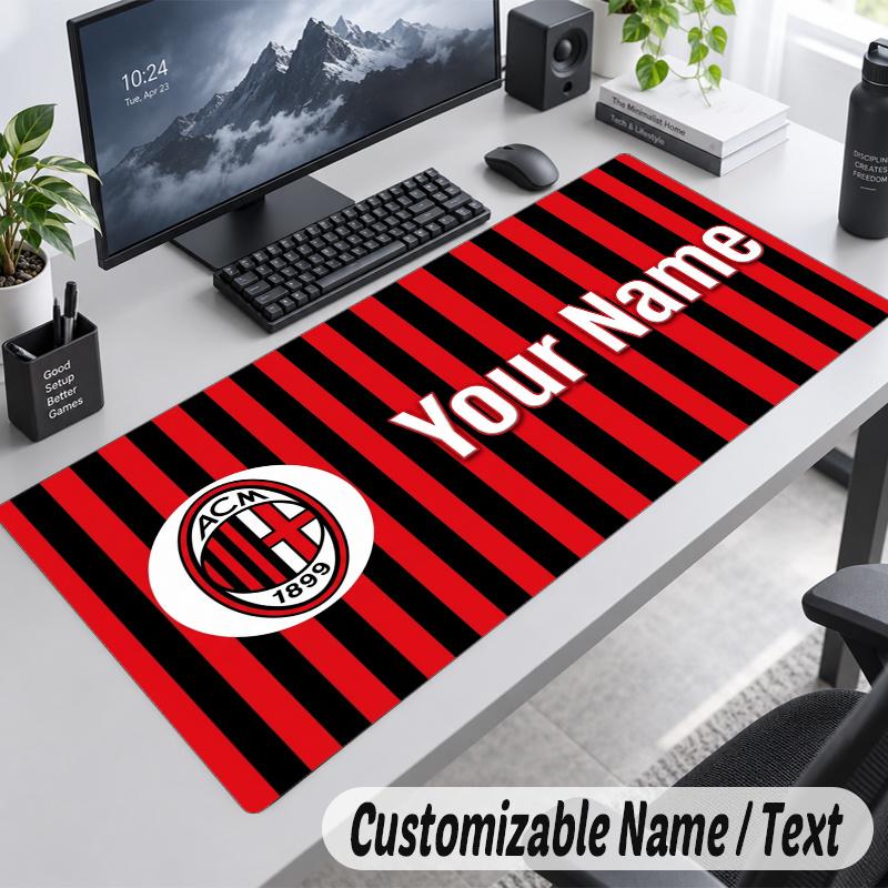 AC Milan Personalized Large Mouse Pad Custom Name Text Extended Desk Mat Gaming Mousepad