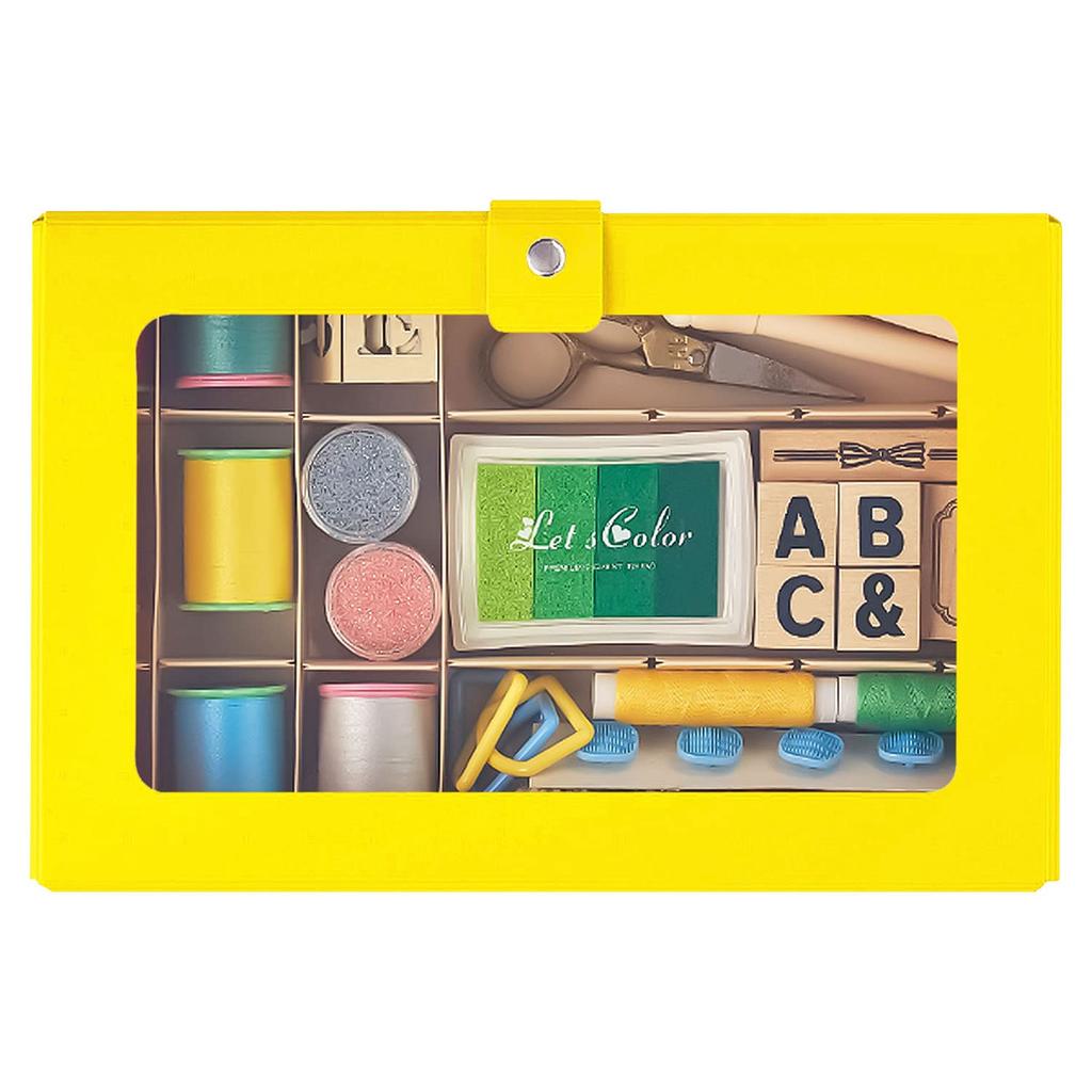 LIHIT LAB Masking Tape Storage Collection Case with A5 Dividers, Size, CUBEFIZZ, Yellow, A698-5
