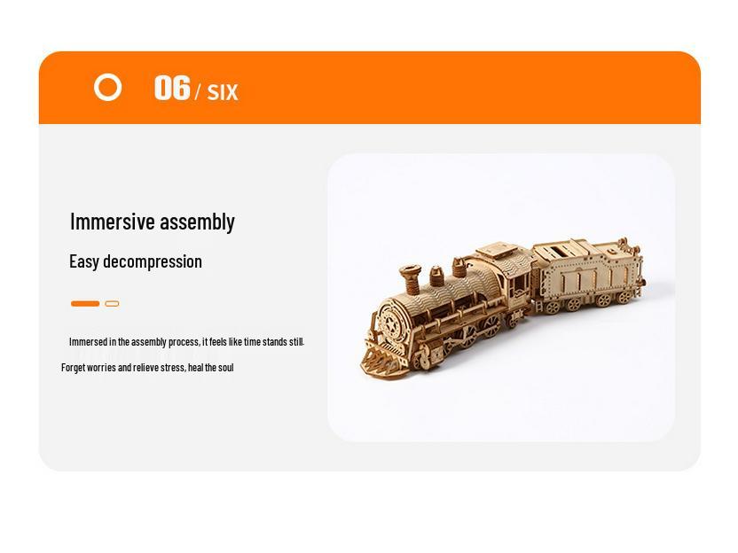 Deluxe 3D Wooden Train Puzzle Toy - Educational DIY Assembly Ornament