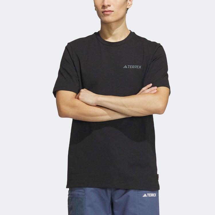 Adidas Polygiene Cartoon Print Crewneck T-Shirt Men Tops Black IS0282