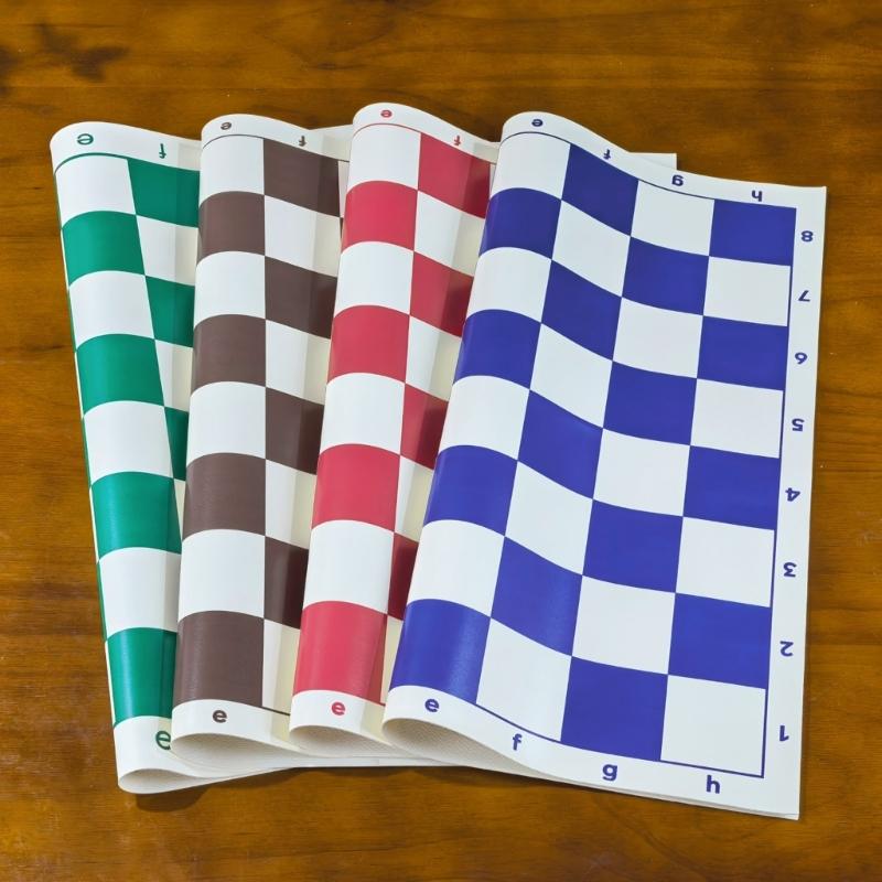 Scacchiera da Torneo in PU Leggera Portatile Arrotolabile Scacchiera Morbida Antiscivolo Tappetino per Scacchi da Viaggio Universale