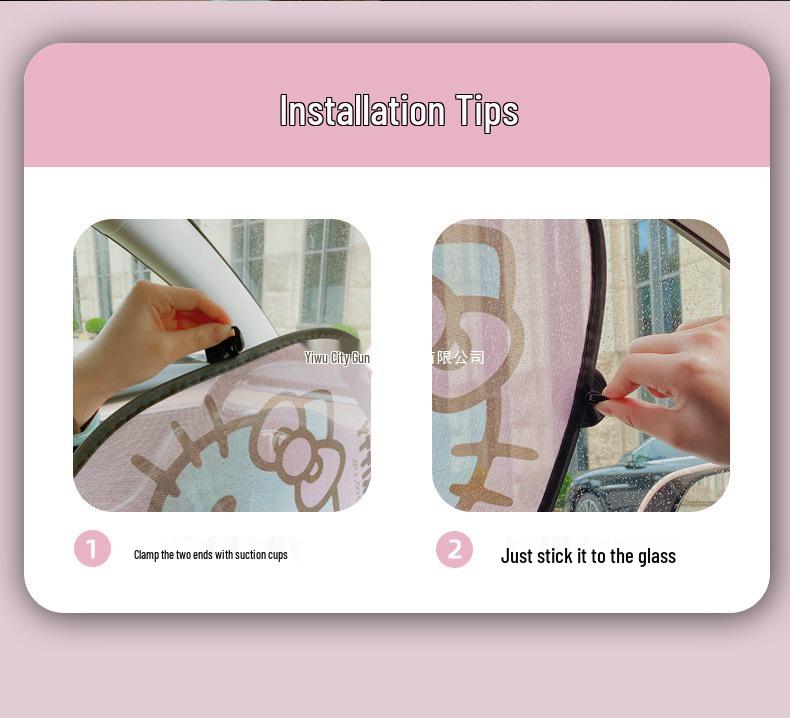 Kitty Cartoon Car Window Sunshade 2025 - Heat Insulation and Blackout Board for Side Windows