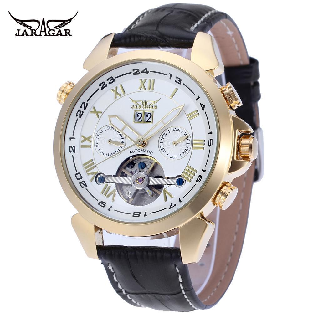 

Jaragar Модные повседневные мужские часы Полые часы Автоматические механические часы