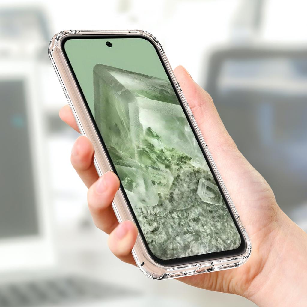 For Google Pixel 8a Magnetic Case Clear TPU+Acrylic Phone Cover Compatible with MagSafe