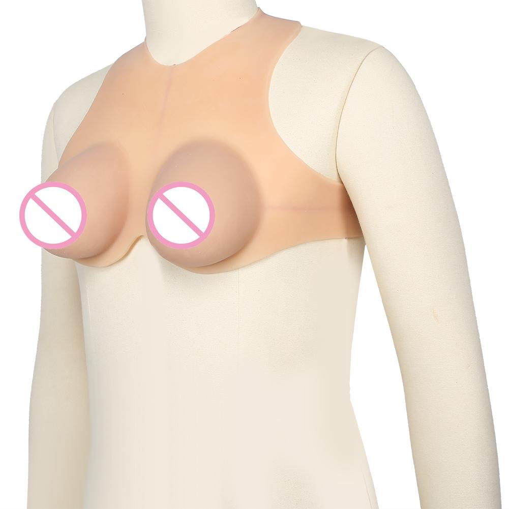 Silicone Breast Form Halterneck Type Artificial Fake Boobs for Mastectomy Crossdresser E Cup