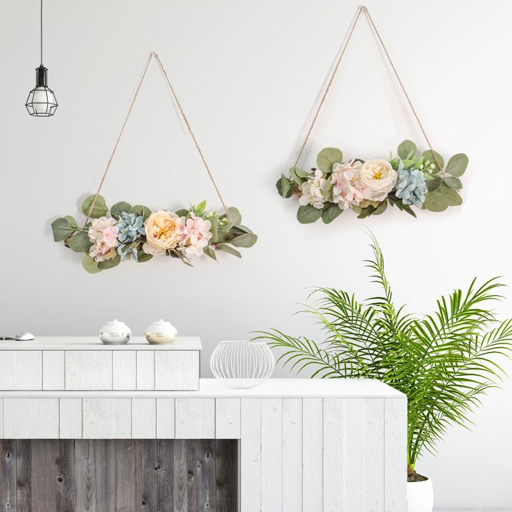 1PC Fake Flower Artificial Wreath Wall Pendant Wedding Aerial Hanging for Party Yard Decor