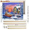 Frame Painting By Numbers Kits Christmas Gift Coloring By Numbers For Adults Home Decoration Snow House 40x50