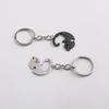 Keychain Heart Matching Cat Design Titanium Steel Keychain Pendant Bright Color Key Holder Bags Cars Wallets Accessories