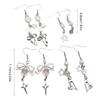 4 Pairs Bowknot/Star/Heart Ear Drop Colorful Dangle Earrings Stylish Decorations