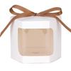 10 Pezzi Scatole per Torta Sacchetti di Carta Confezionamento Scatole Esagonali per Caramelle con Finestra Trasparente in PVC Scatola Regalo di Compleanno Confezioni per Dolci