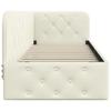 L Shaped Corner Bed Frame Cream 80 X 200 Cm Velvet