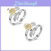 Adjustable Sunflower Rotating Silver Ring With Diamond Simple And Serene Hand Embracing Ring