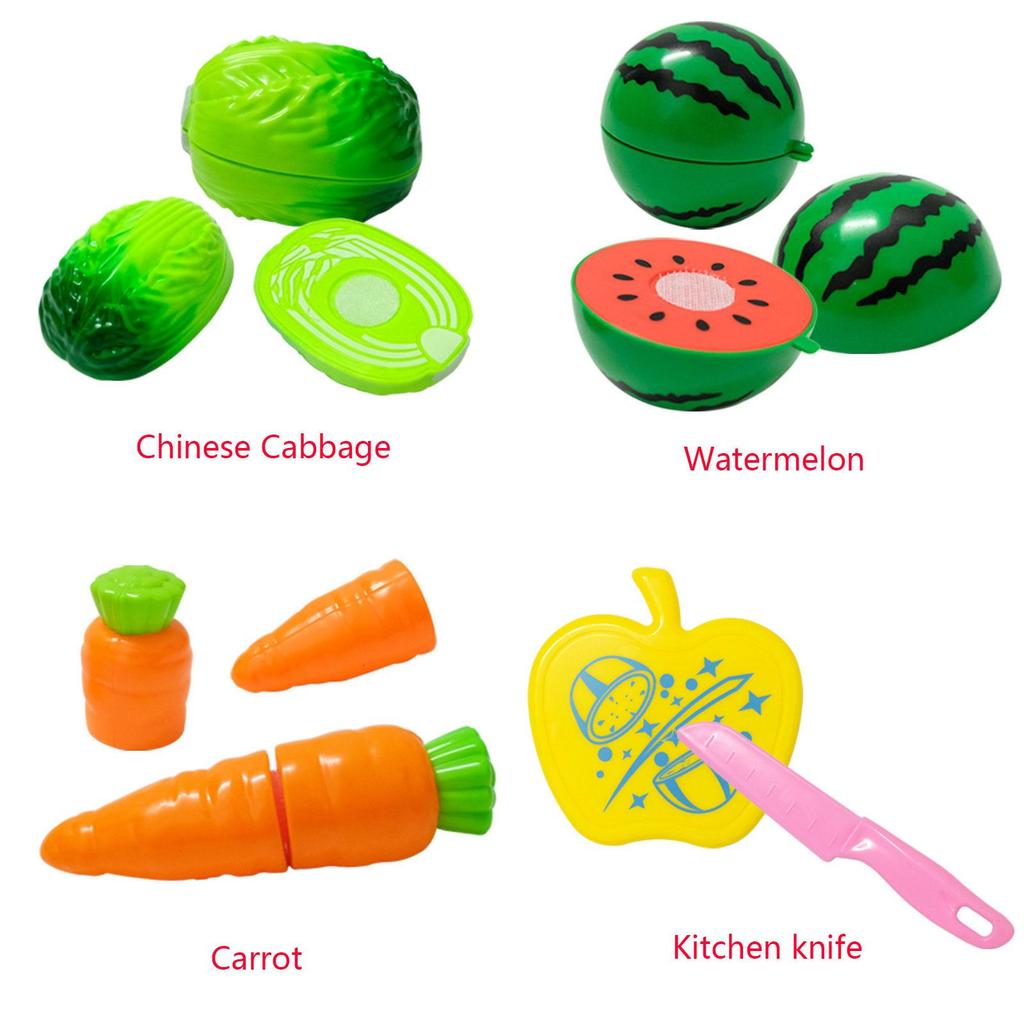 Vibrant Kid Pretend Role Play Kitchen Fruit Vegetable Food Toy Cutting Set Children Gift