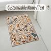 Dog Theme Crystal Velvet Rug Personalized Custom Name Text Soft Floor Mat Home Decor
