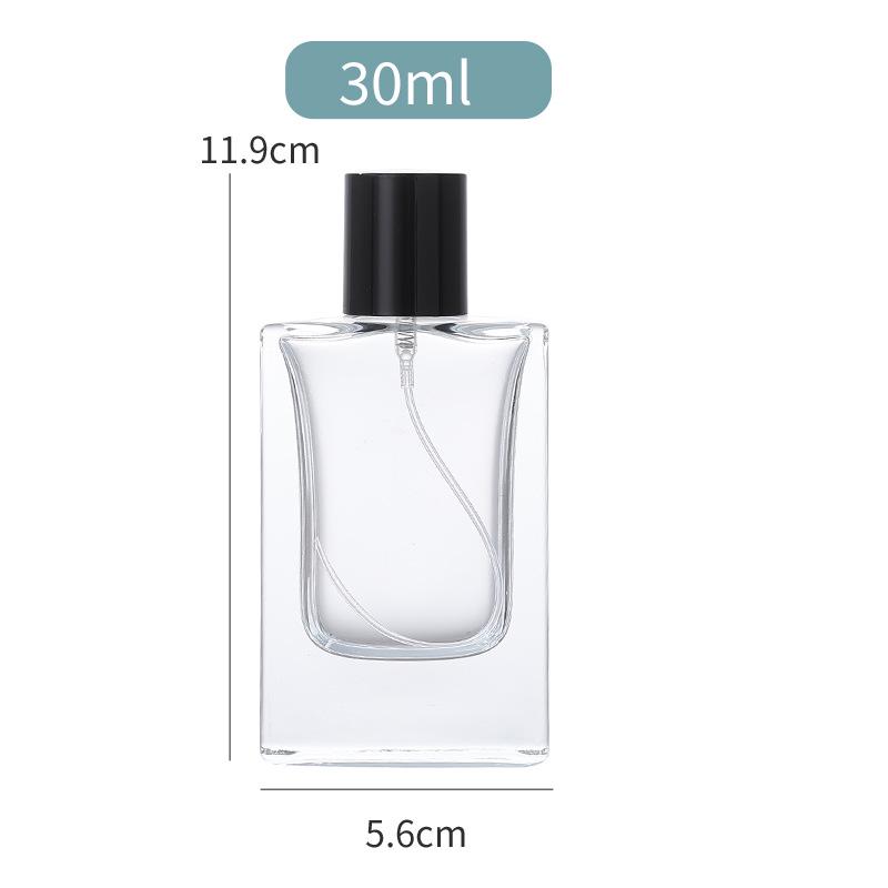 Compact Square Perfume Bottle with Spray Head - Portable, Thick-Sole, Snap-On Design, Small Capacity