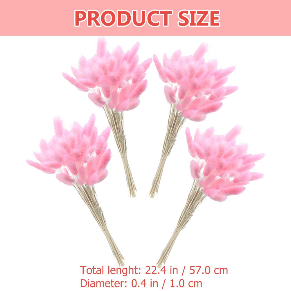 

60Pcs Rabbit Tail Dried Grass Natural Bunny Tail Grass for Flower Arrangement Table Decoration Wedding Decor Garden Party DIY розовый