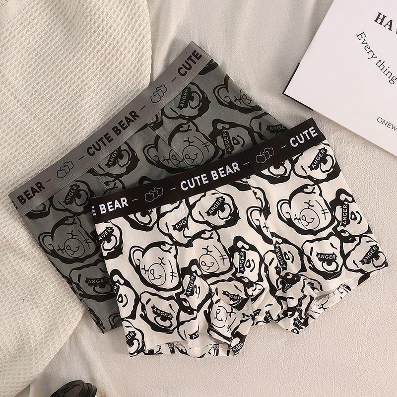 Baumwolle Herren Unterwäsche Antibakteriell Atmungsaktiv Bequem Trend Herren Vierkant Hose Mittelhoch geschnittene Boxershorts