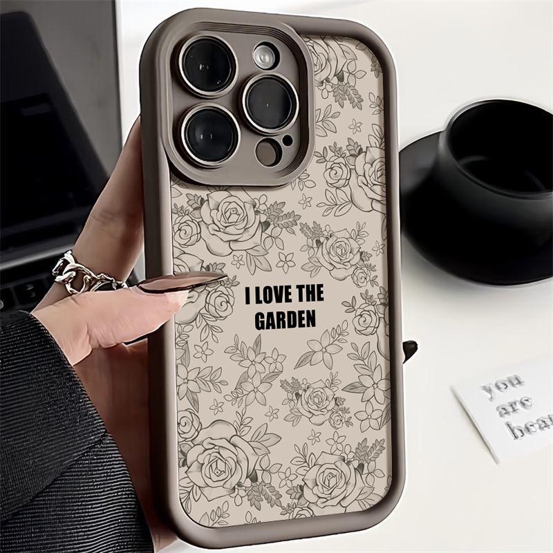 

Роскошный противоударный чехол с принтом розового цветка для iPhone 16 15 14 Pro Max 13 12 Pro 11 XR XS 8 7 матовый мягкий защитный чехол для линз из ТПУ iPhone 15 чёрный