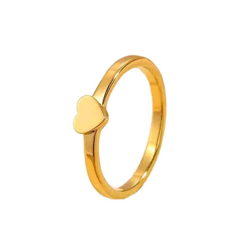 Fresh Stainless Steel Closed-mouth Heart-shaped Ring for Women - Simple Finger Jewelry Accessory